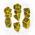 Q Workshop Celtic 3D Opaque Yellow &amp; Black 7 Dice Polyset