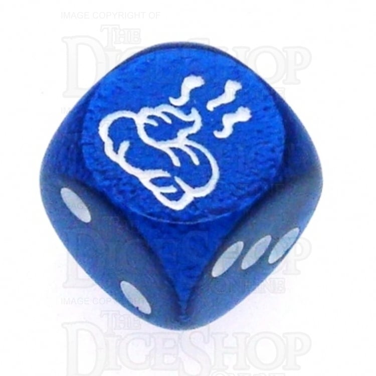 Chessex Gemini Blue SHIT Logo D6 Spot Dice