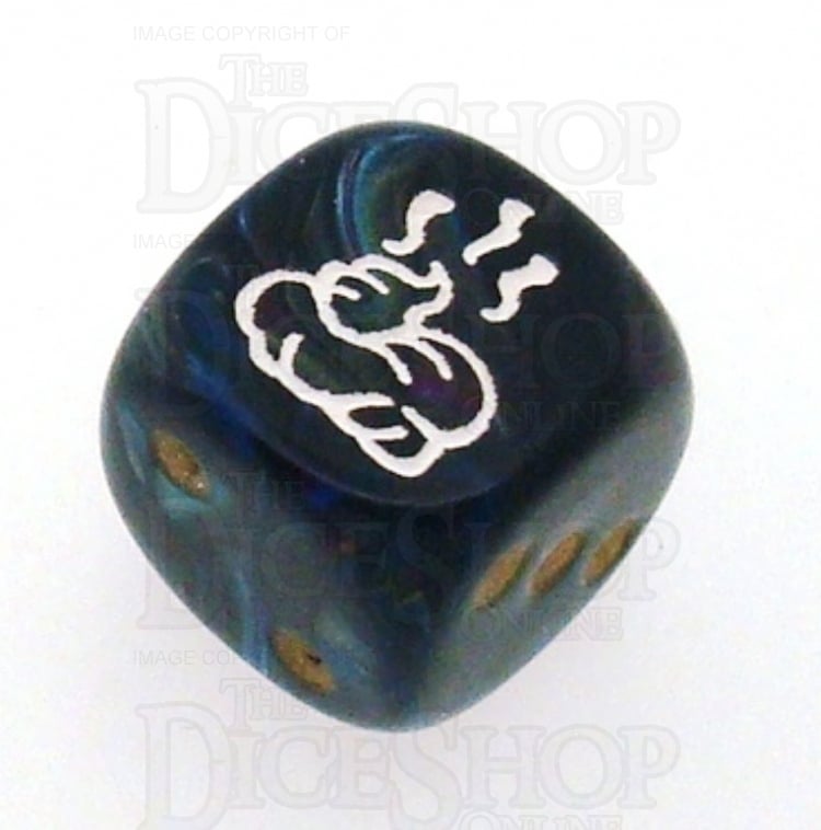 Chessex Lustrous Shadow SHIT Logo D6 Spot Dice