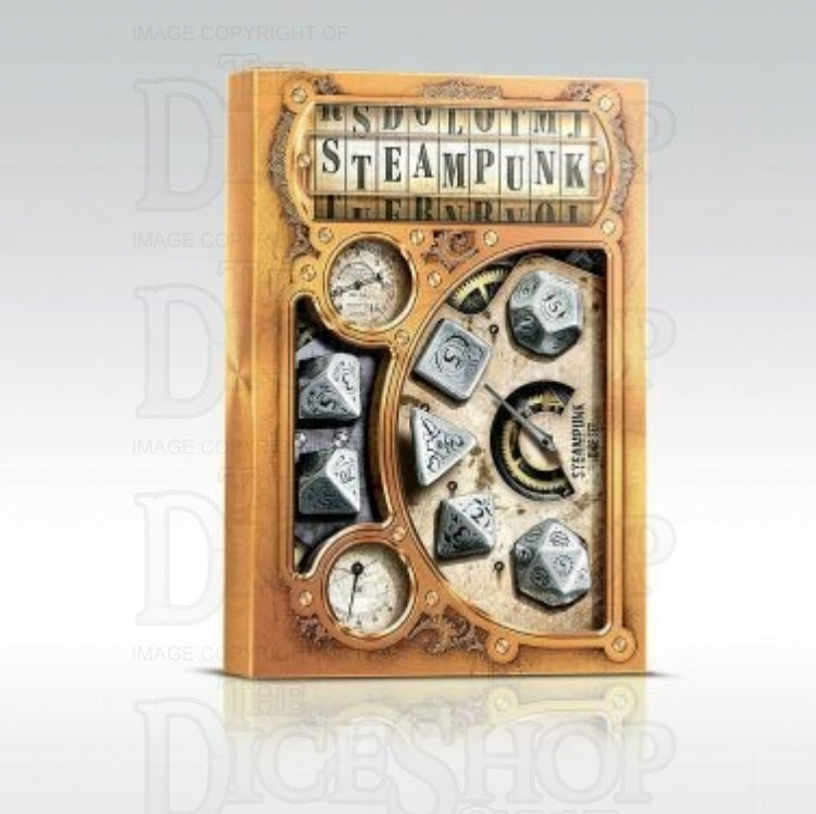 Q Workshop Steampunk Metal 7 Dice Polyset