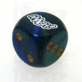 Chessex Gemini Blue & Green AAAGH Logo D6 Spot Dice