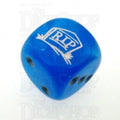 Chessex Velvet Bright Blue RIP Logo D6 Spot Dice