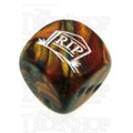 Chessex Lustrous Gold RIP Logo D6 Spot Dice
