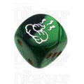 Chessex Gemini Black & Green SHIT Logo D6 Spot Dice
