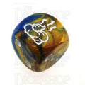 Chessex Gemini Blue & Gold SHIT Logo D6 Spot Dice