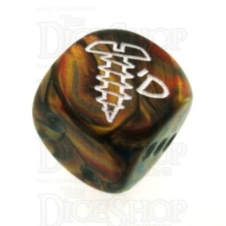 Chessex Lustrous Gold SCREWED Logo D6 Spot Dice