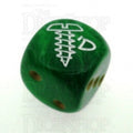 Chessex Vortex Green SCREWED Logo D6 Spot Dice