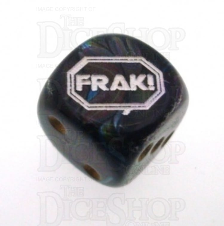 Chessex Lustrous Shadow FRAK! Logo D6 Spot Dice