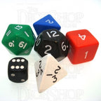 Koplow Opaque Platonic Solids JUMBO 5 x Polyhedral Dice Set