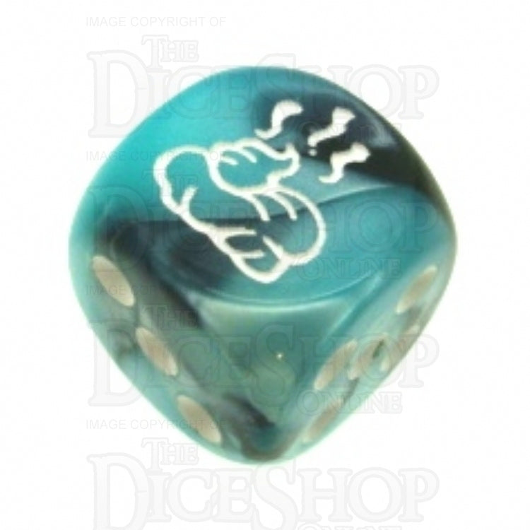 Chessex Gemini Black & Shell SHIT Logo D6 Spot Dice