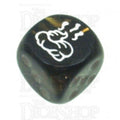 Chessex Leaf Black Gold SHIT Logo D6 Spot Dice