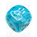 Chessex Cirrus Aqua SHIT Logo D6 Spot Dice