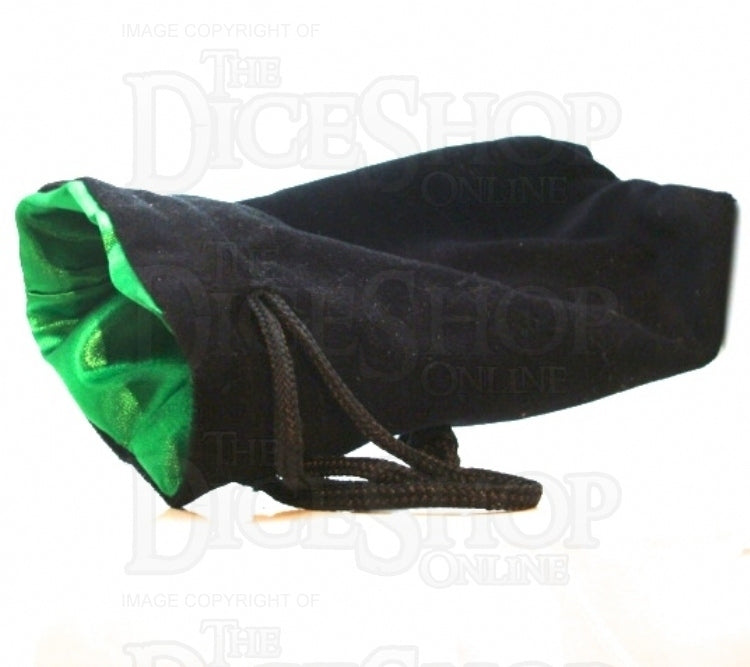 Koplow Velvet Black & Green LARGE Dice Bag