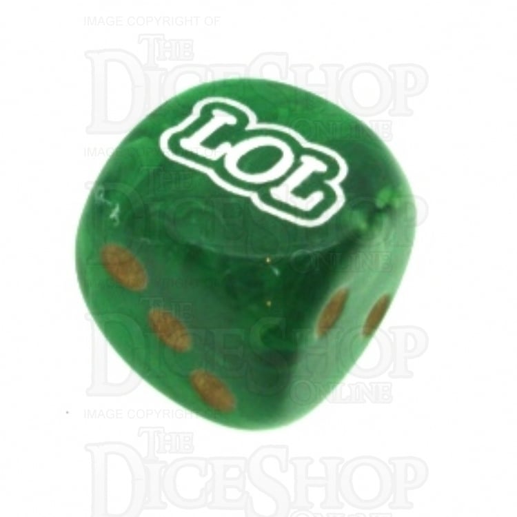 Chessex Vortex Green LOL Logo D6 Spot Dice
