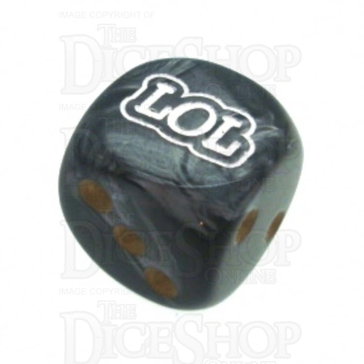 Chessex Lustrous Black LOL Logo D6 Spot Dice