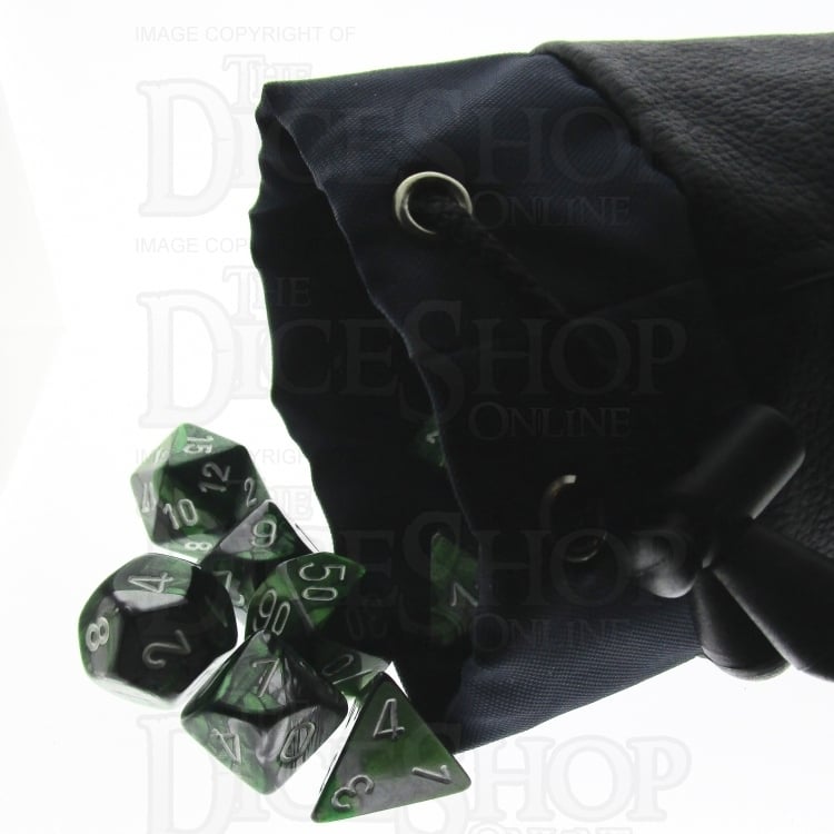 Chasm Vortex Large Pitch Black High Grade Leather Dice Bag