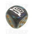 Chessex Lustrous Shadow RIP NOOB Logo D6 Spot Dice
