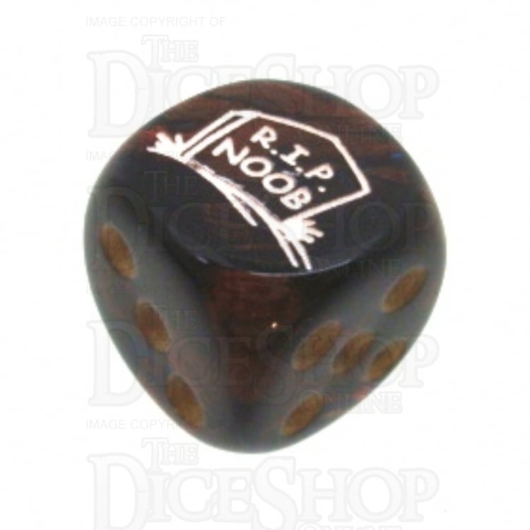 Chessex Scarab Blue Blood RIP NOOB Logo D6 Spot Dice