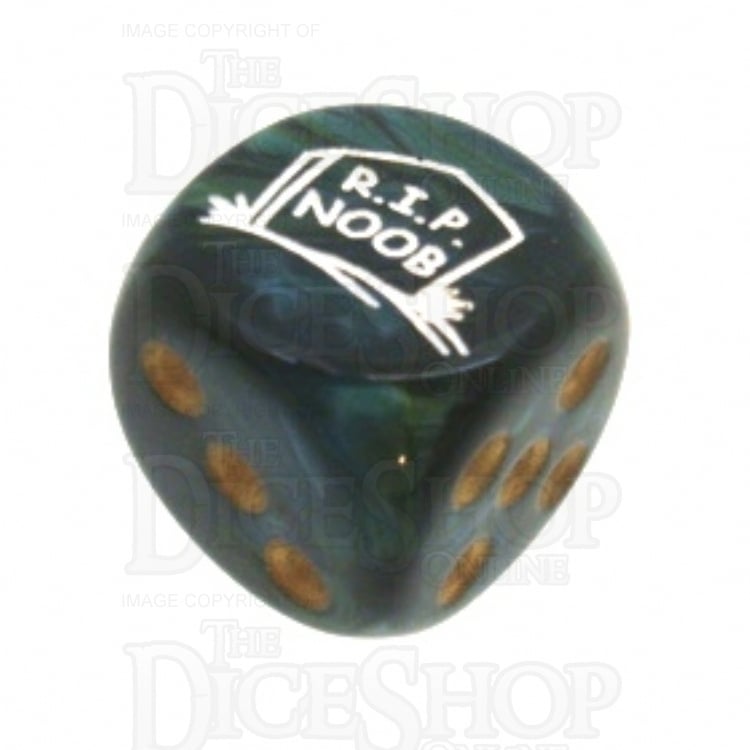 Chessex Scarab Jade RIP NOOB Logo D6 Spot Dice