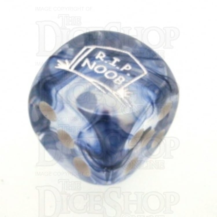 Chessex Nebula Black RIP NOOB Logo D6 Spot Dice