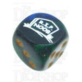 Chessex Gemini Blue & Green RIP NOOB Logo D6 Spot Dice