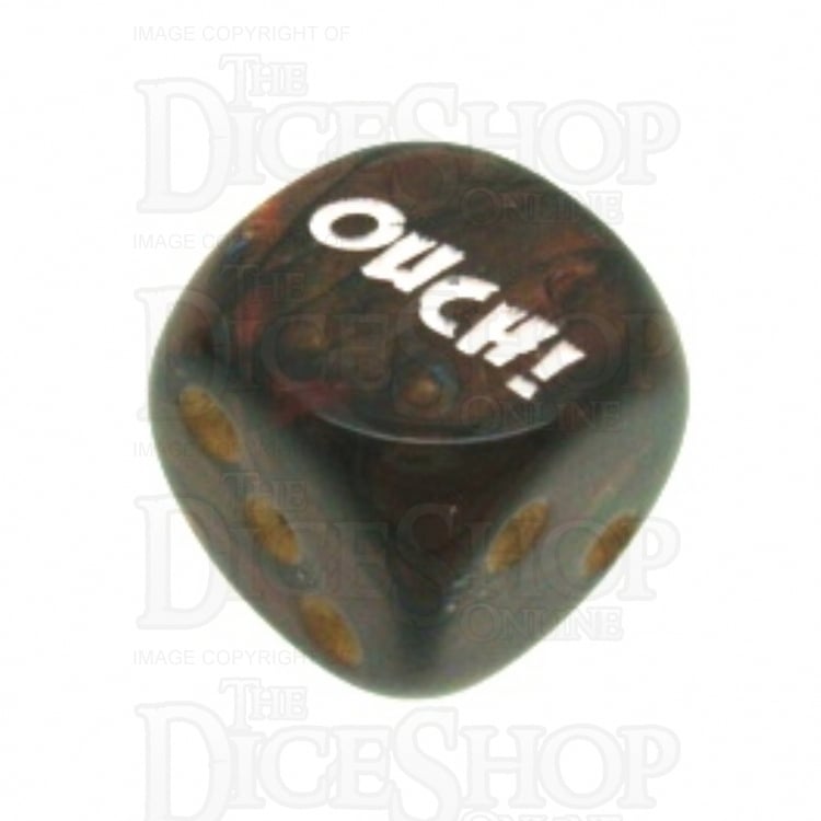 Chessex Scarab Blue Blood OUCH! Logo D6 Spot Dice