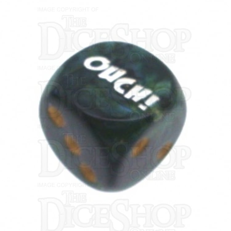 Chessex Scarab Jade OUCH! Logo D6 Spot Dice