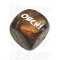 Chessex Lustrous Gold OUCH! Logo D6 Spot Dice