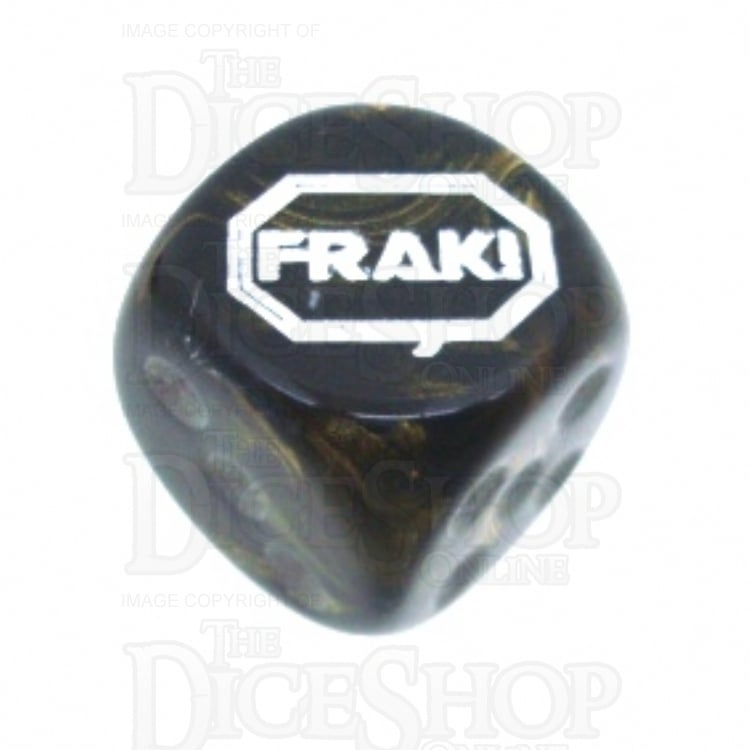 Chessex Leaf Black Gold FRAK! Logo D6 Spot Dice