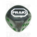 Chessex Gemini Black & Grey FRAK! Logo D6 Spot Dice