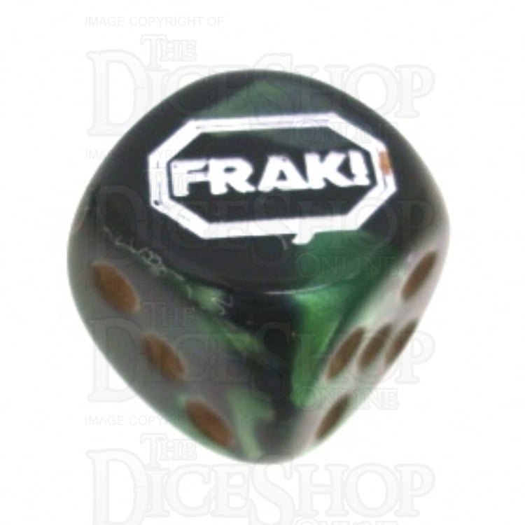 Chessex Gemini Black & Green FRAK! Logo D6 Spot Dice