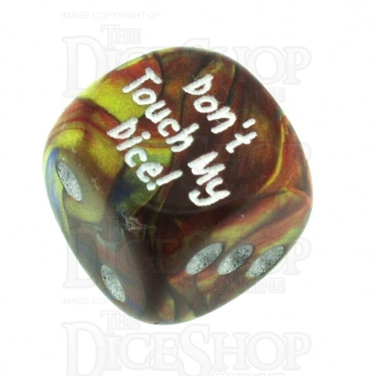Chessex Lustrous Gold Don't Touch My Dice! Logo D6 Spot Dice