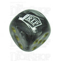 Chessex Lustrous Black RIP Logo D6 Spot Dice