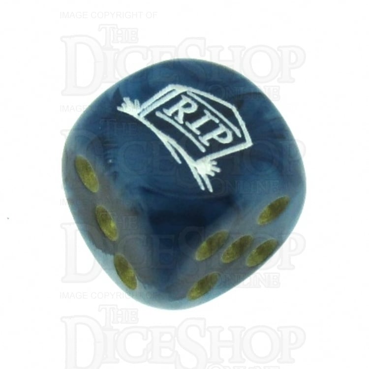 Chessex Phantom Teal RIP Logo D6 Spot Dice
