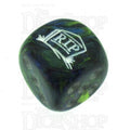 Chessex Festive Green RIP Logo D6 Spot Dice
