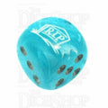 Chessex Cirrus Aqua RIP Logo D6 Spot Dice