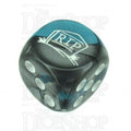 Chessex Gemini Steel & Teal RIP Logo D6 Spot Dice
