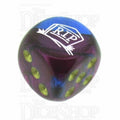 Chessex Gemini Blue & Purple RIP Logo D6 Spot Dice