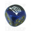 Chessex Gemini Black & Blue RIP Logo D6 Spot Dice