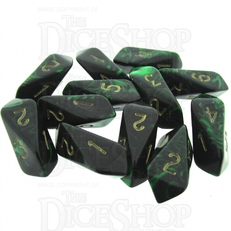 Crystal Caste Oblivion Green 12 x D6 Dice Set