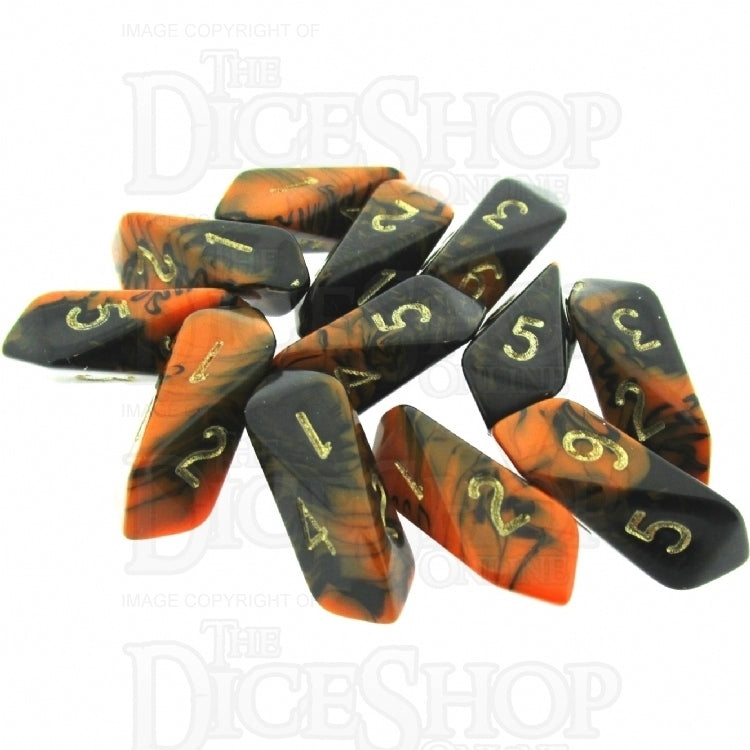 Crystal Caste Oblivion Orange 12 x D6 Dice Set