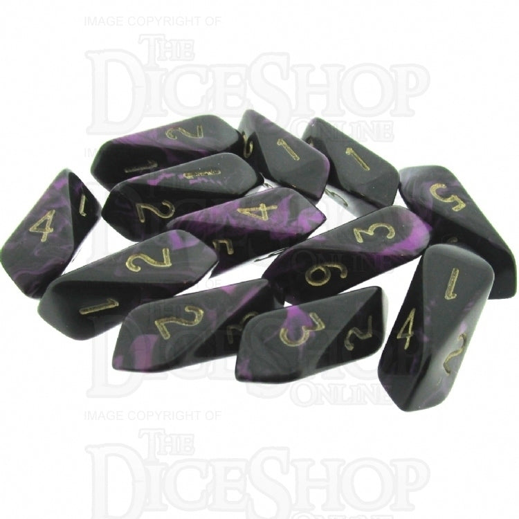 Crystal Caste Oblivion Purple 12 x D6 Dice Set