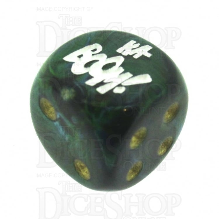 Chessex Scarab Jade KA-BOOM! Logo D6 Spot Dice