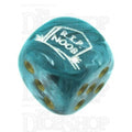 Chessex Vortex Teal RIP NOOB Logo D6 Spot Dice
