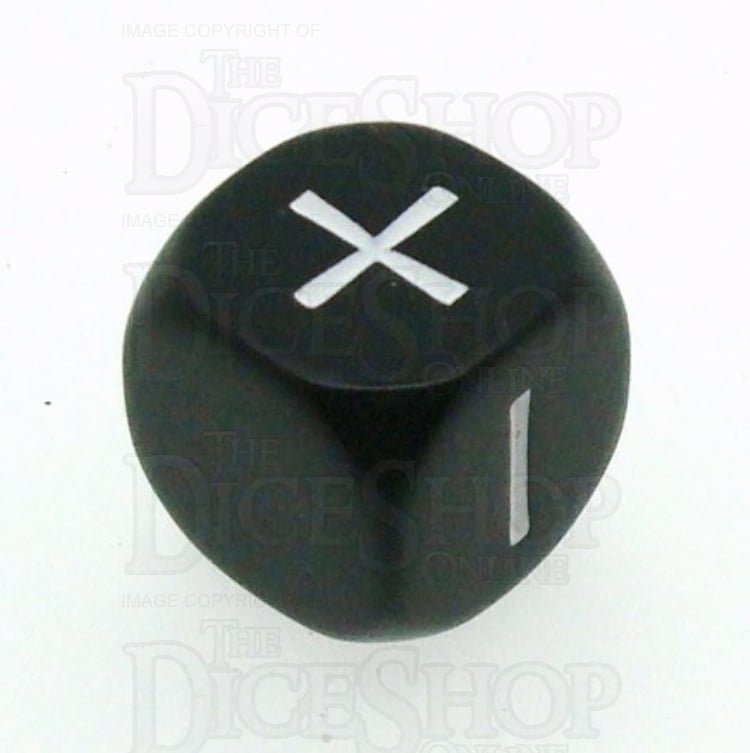 Grey Ghost Opaque Black & White Fudge Fate D6 Dice