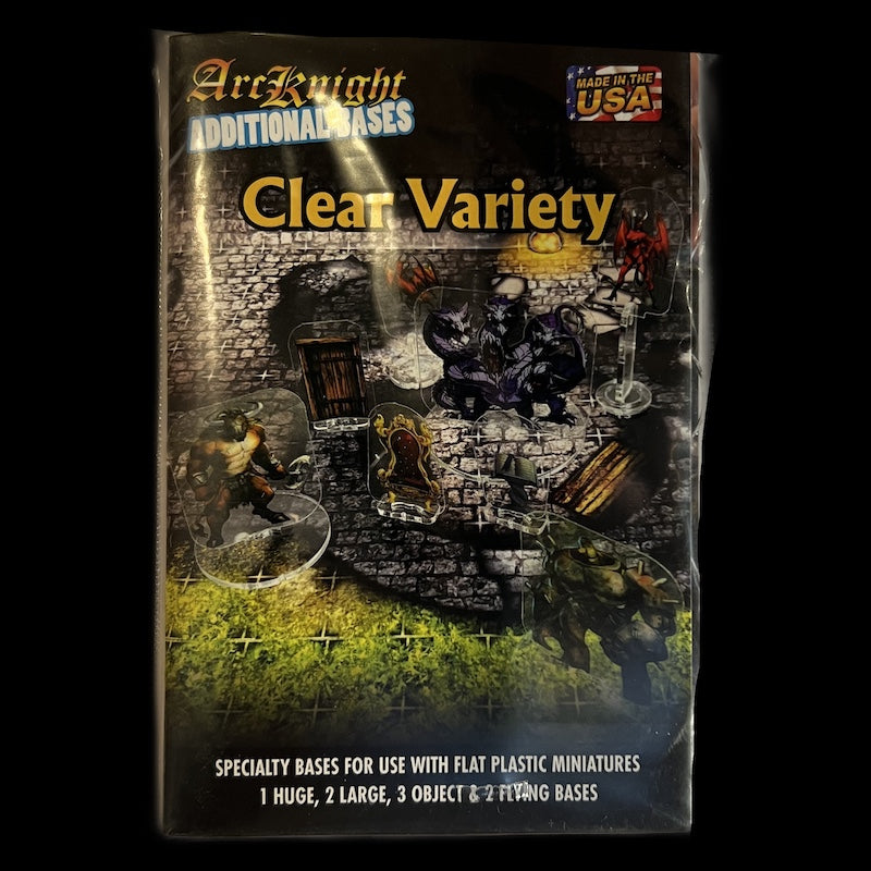 ArcKnight Flat Plastic Miniatures - Clear Variety - Speciality Bases