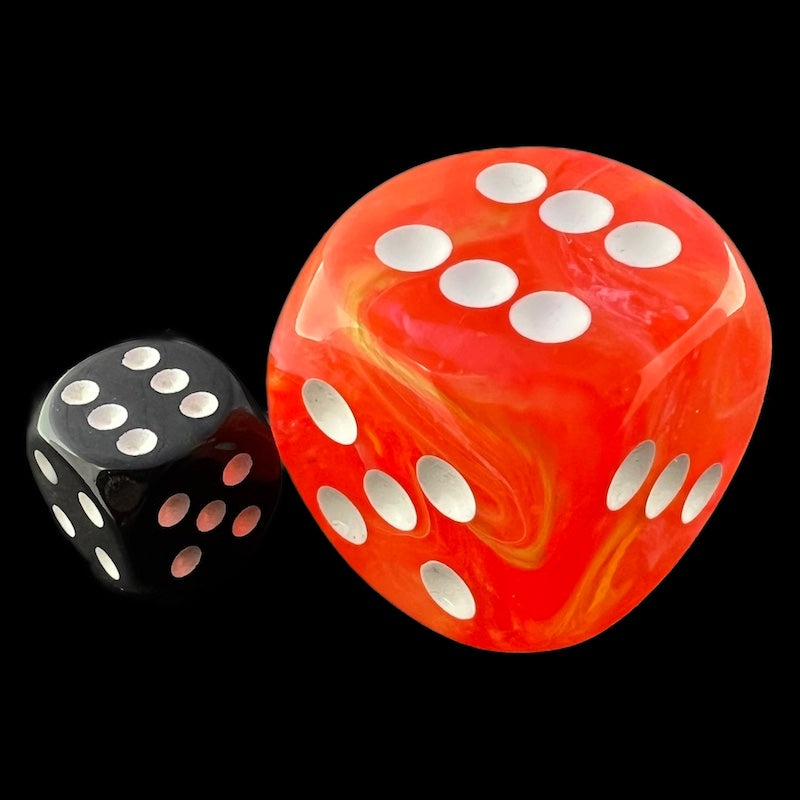 Chessex Festive Dahlia & White BIG 30mm D6 Spot Dice