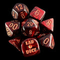Chessex LAB 10 Lustrous Gothic With Copper 7 Dice Polyset + Bonus D6 - Glow Under Blacklight