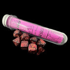 Chessex LAB 10 Lustrous Gothic With Copper 7 Dice Polyset + Bonus D6 - Glow Under Blacklight