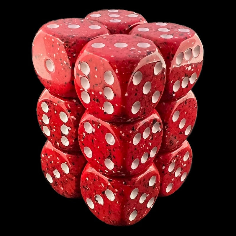 Chessex Speckled Lava Stone 12 x D6 Dice Set
